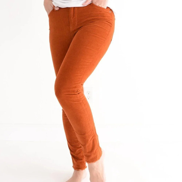 We The Free Burnt Rust Corduroy Mid-Rise Autumn Skinny Pants 27 - Picture 3 of 15
